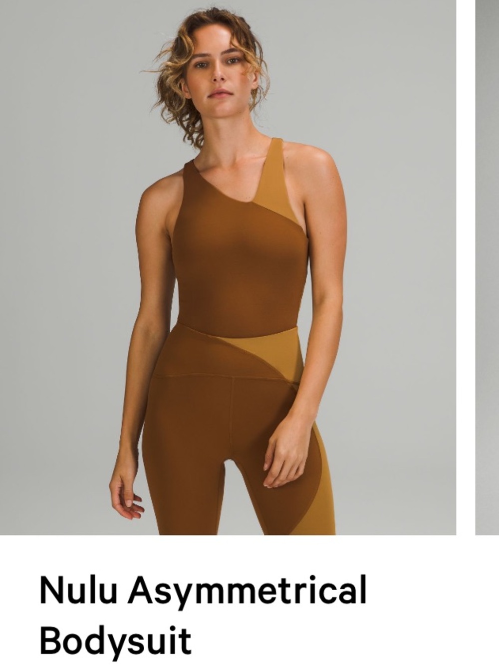 lululemon Two-Tone Rust & Tan Bodysuit and Leggings Set (rare)